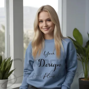 Womens Dark Gray Sweatshirt Mockup-5 Front View | For Etsy, Shopify and POD Sellers