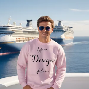 Mens Light Pink Sweatshirt Mockup, Front View