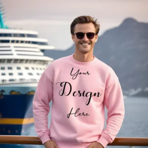 Mens Light Pink Sweatshirt Mockup, Front View
