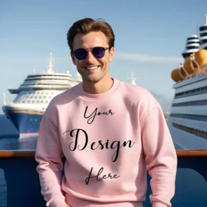 Mens Light Pink Sweatshirt Mockup, Front View