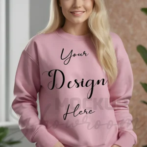 Womens Light Pink Sweatshirt Mockup-2 Front View | For Etsy, Shopify and POD Sellers