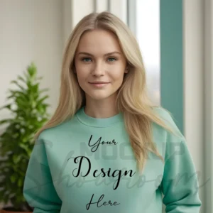 Womens Mint Sweatshirt Mockup-1 Front View | For Etsy, Shopify and POD Sellers