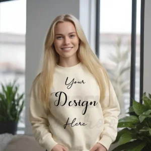Womens Sand Sweatshirt Mockup-1 Front View | For Etsy, Shopify and POD Sellers
