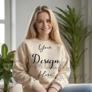 Womens Sand Sweatshirt Mockup-4 Front View | For Etsy, Shopify and POD Sellers
