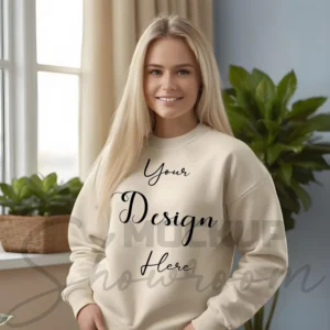 Womens Sand Sweatshirt Mockup-5 Front View | For Etsy, Shopify and POD Sellers