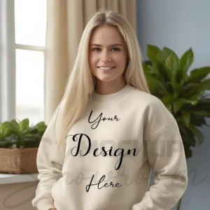 Womens Sand Sweatshirt Mockup-8 Front View | For Etsy, Shopify and POD Sellers