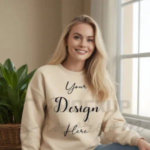 Womens Sand Sweatshirt Mockup-9 Front View | For Etsy, Shopify and POD Sellers
