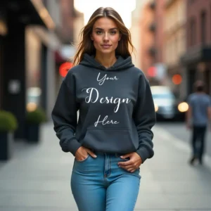 Women's Dark Gray Hoodie MockupFront View