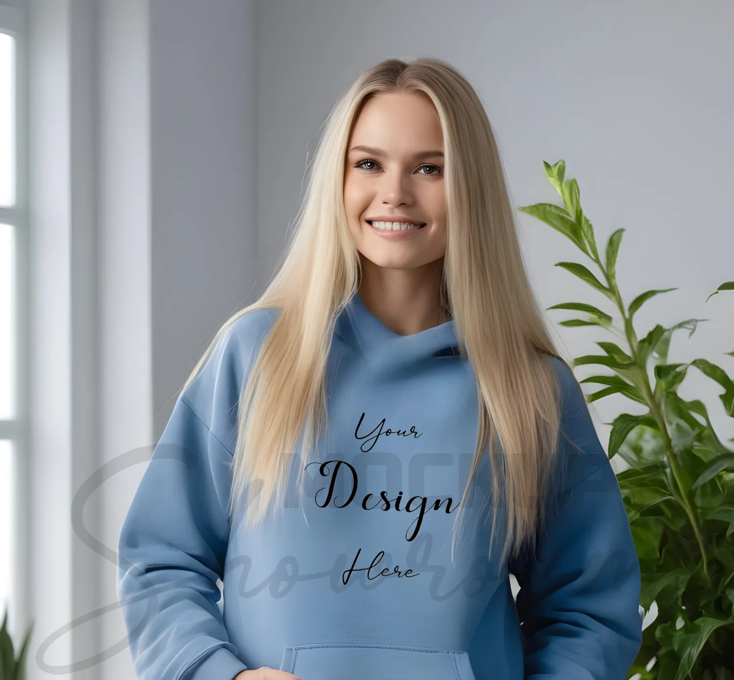 Women's Dark Gray Hoodie MockupFront View