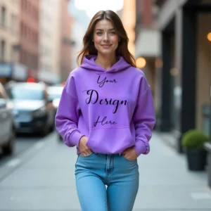 Women's Purple Hoodie MockupFront View