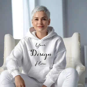 Women's White Hoodie MockupFront View