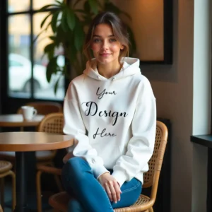 Women's White Hoodie MockupFront View