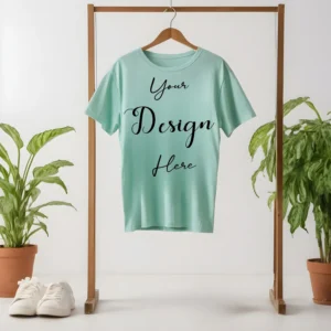 Mint Hanging T-Shirt Mockup, Front View