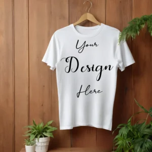White Hanging T-Shirt Mockup, Front View