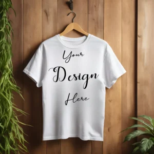 White Hanging T-Shirt Mockup, Front View