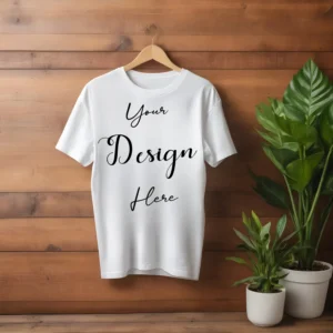 White Hanging T-Shirt Mockup, Front View