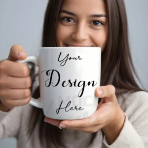 White ceramic mug mockup