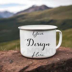 White ceramic mug mockup