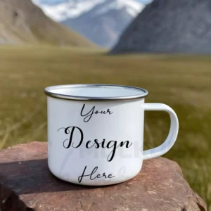 White ceramic mug mockup