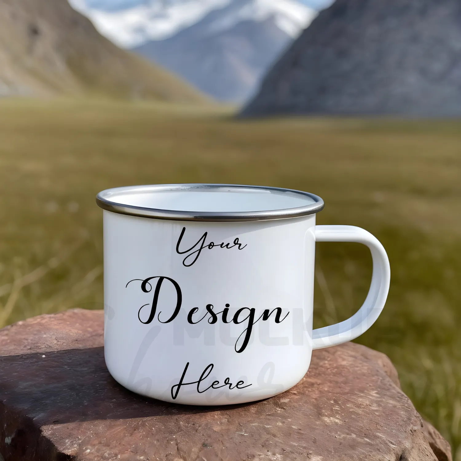 White ceramic mug mockup