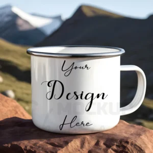 White ceramic mug mockup