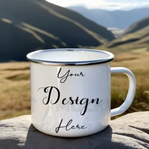 White ceramic mug mockup