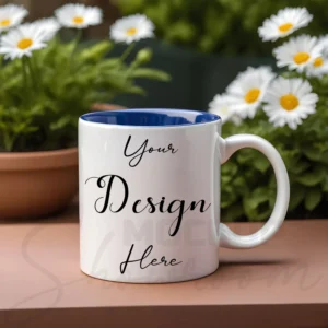 White ceramic mug mockup
