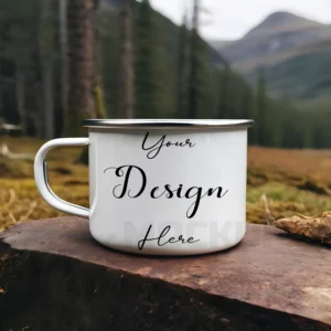 White ceramic mug mockup
