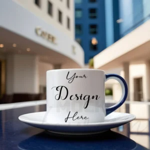 White ceramic mug mockup