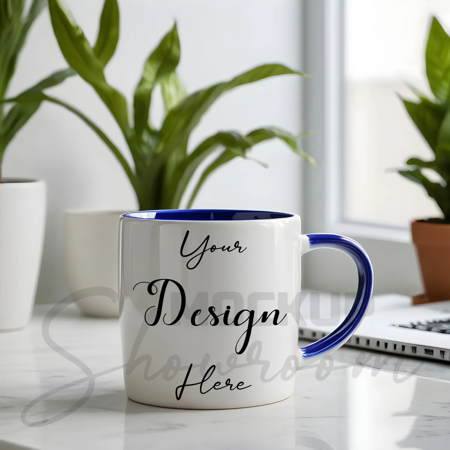 White ceramic mug mockup