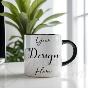 White ceramic mug mockup