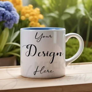White ceramic mug mockup