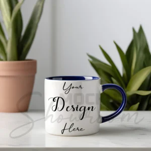 White ceramic mug mockup