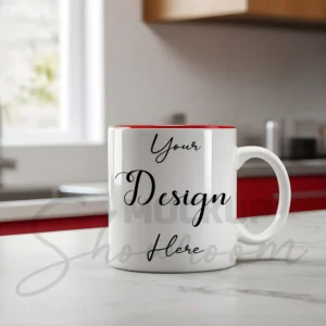 White ceramic mug mockup