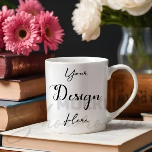 White ceramic mug mockup