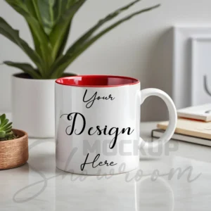 White ceramic mug mockup
