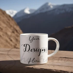 White ceramic mug mockup