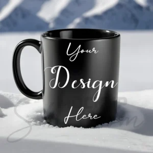 Black ceramic mug mockup