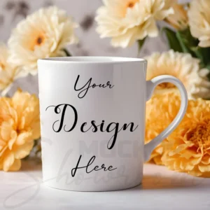 White ceramic mug mockup