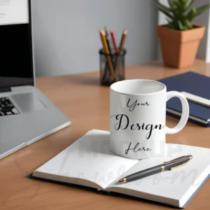 White ceramic mug mockup