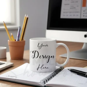 White ceramic mug mockup