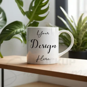 White ceramic mug mockup