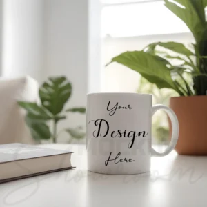 White ceramic mug mockup
