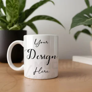 White ceramic mug mockup