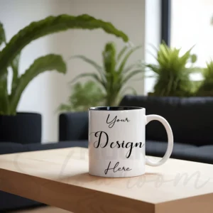 White ceramic mug mockup