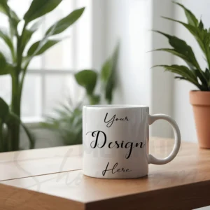 White ceramic mug mockup