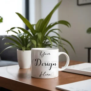 White ceramic mug mockup