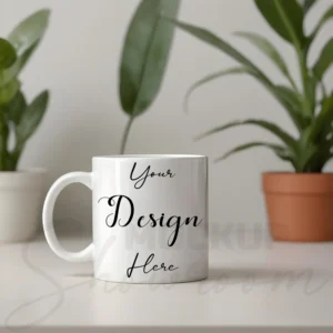 White ceramic mug mockup