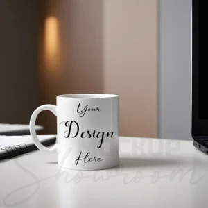 White ceramic mug mockup