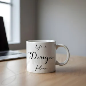 White ceramic mug mockup